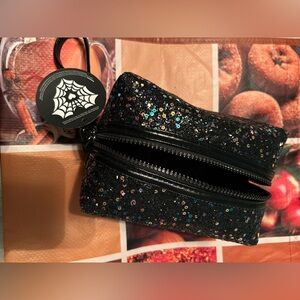 Black Glittery Cosmetic Bag